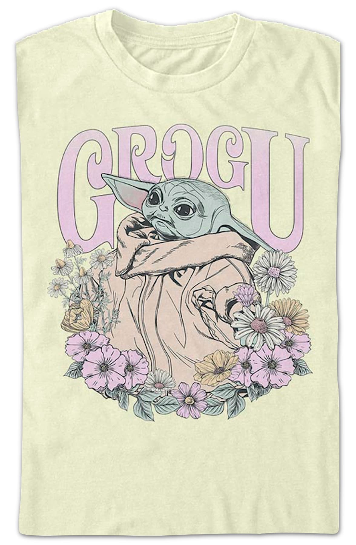 Grogu Flowers Mandalorian Star Wars T-Shirt