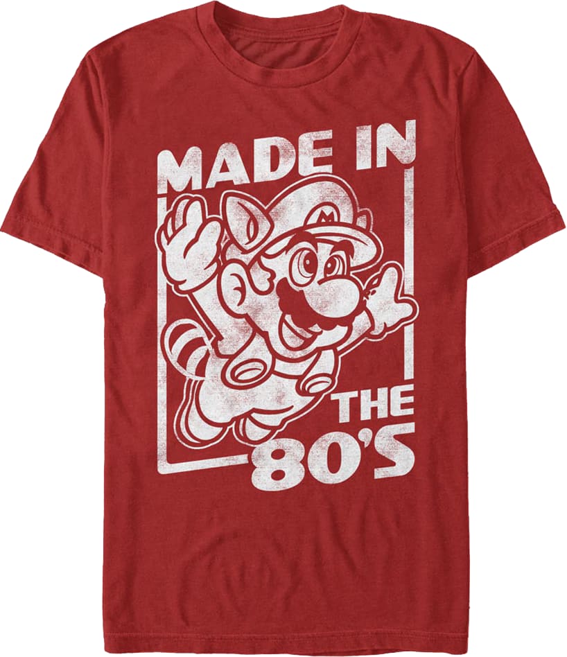 Red Made In The 80's Super Mario Bros. 3 T-Shirt