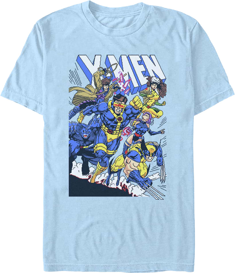 X-Men Pixelated Mutants To The Rescue Marvel Comics T-Shirt