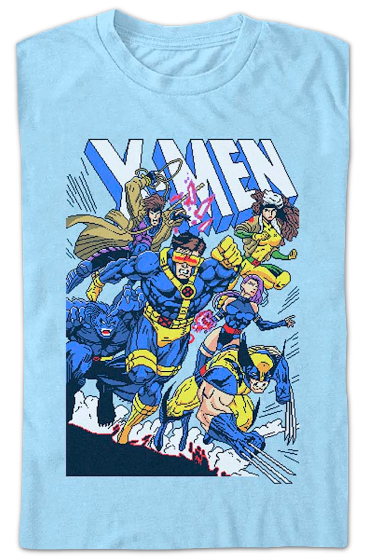 X-Men Pixelated Mutants To The Rescue Marvel Comics T-Shirt X-Men Pixelated Mutants To The Rescue Marvel Comics T-Shirt