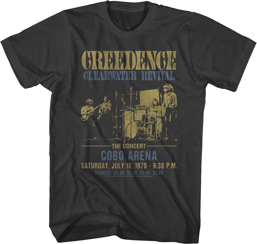 Cobo Arena Concert Creedence Clearwater Revival T-Shirt