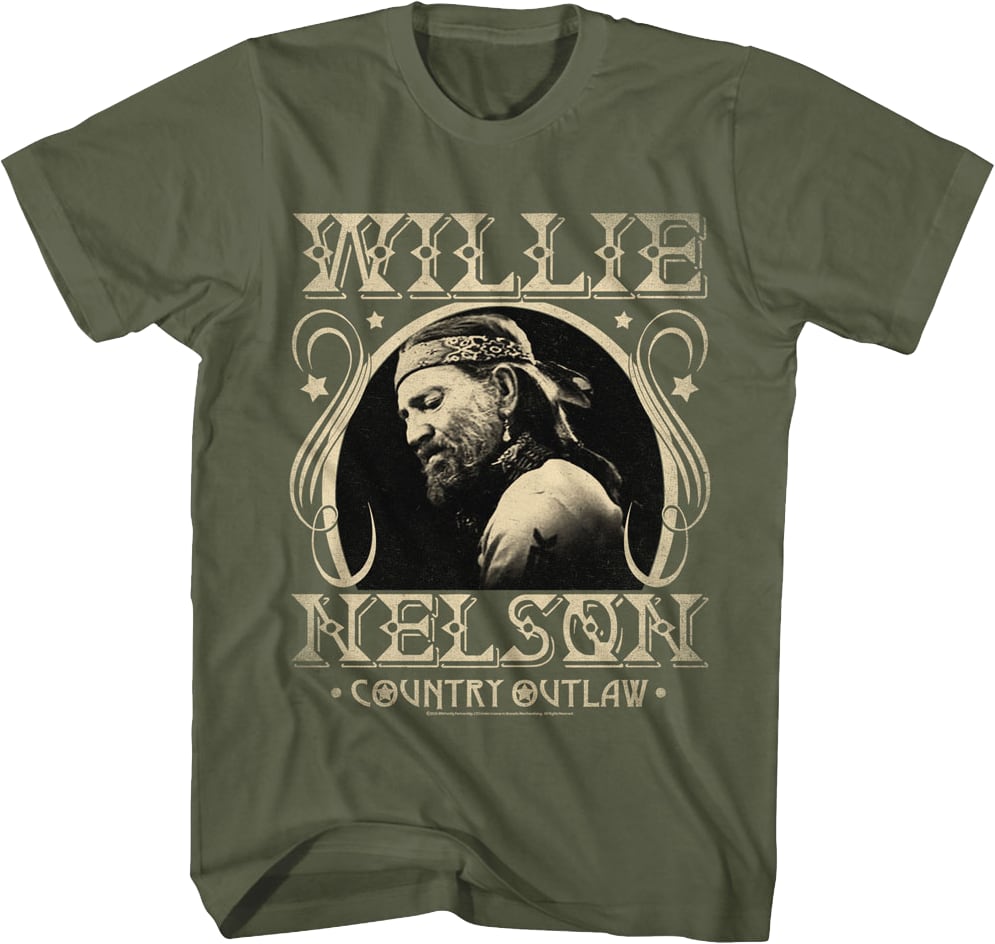 Country Outlaw Vintage Photo Willie Nelson T-Shirt