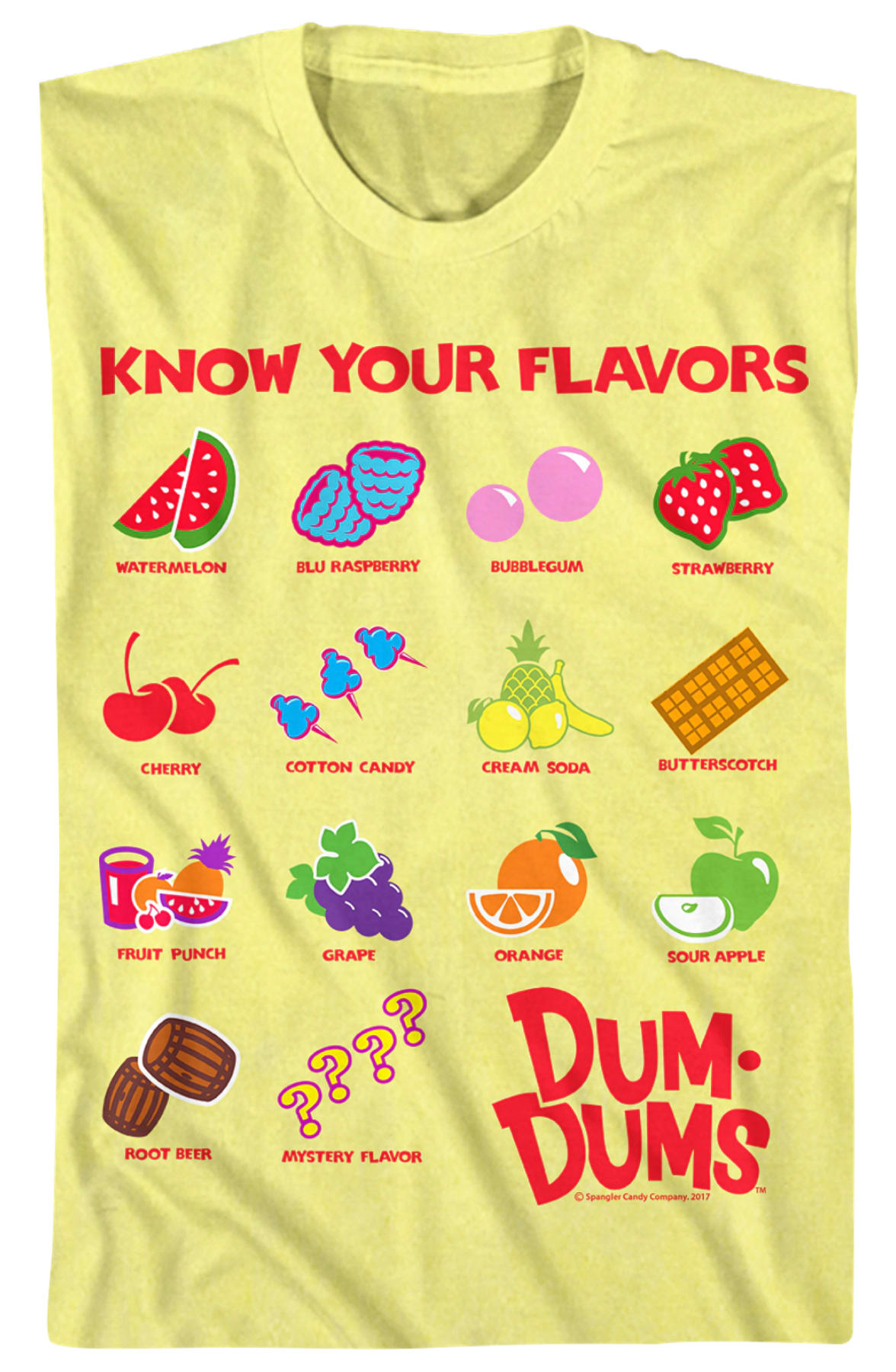 Know Your Flavors Dum-Dums T-Shirt Know Your Flavors Dum-Dums T-Shirt