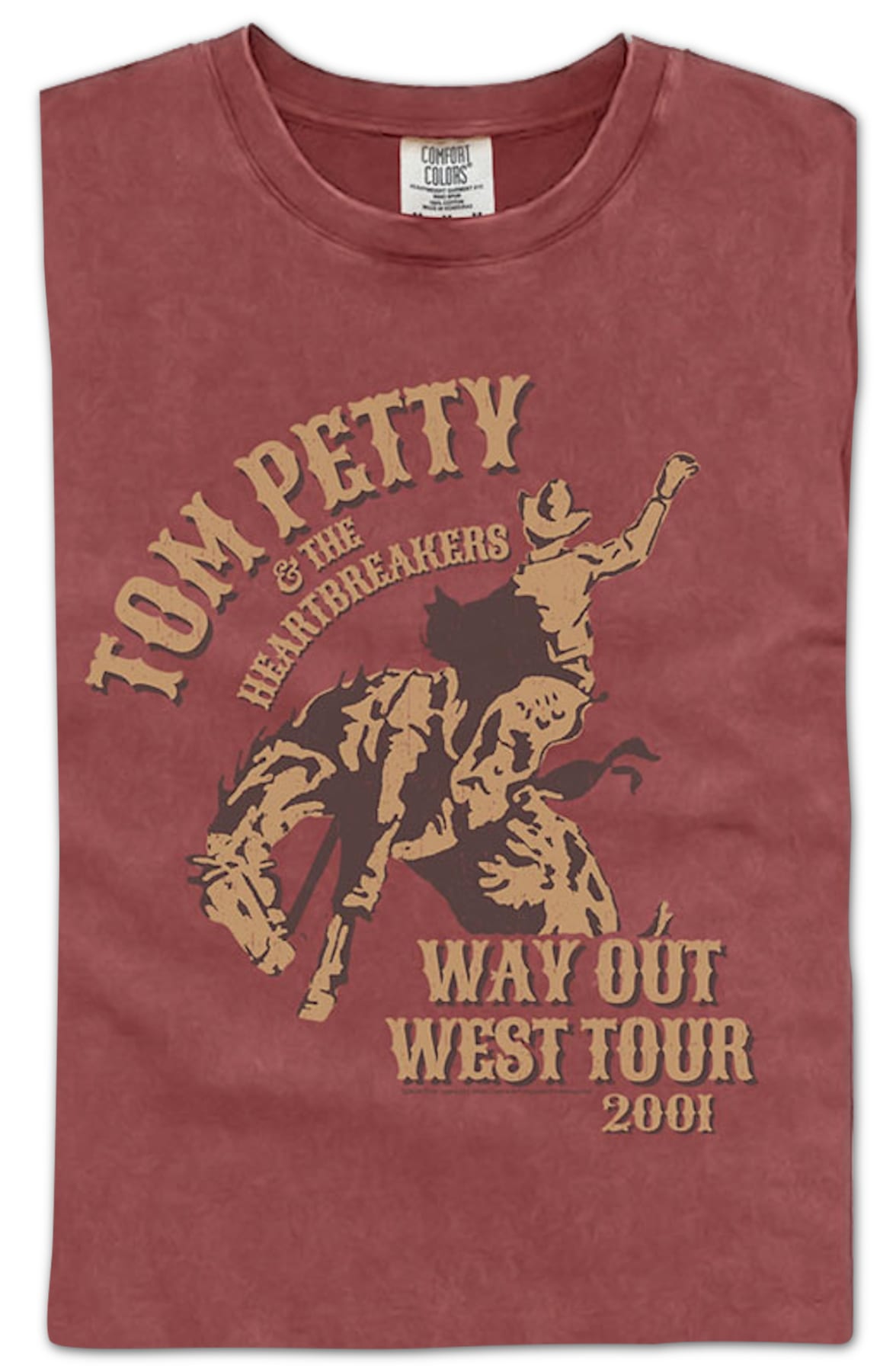 Way Out West Tour 2001 Tom Petty Comfort Colors Brand T-Shirt Way Out West Tour 2001 Tom Petty Comfort Colors Brand T-Shirt