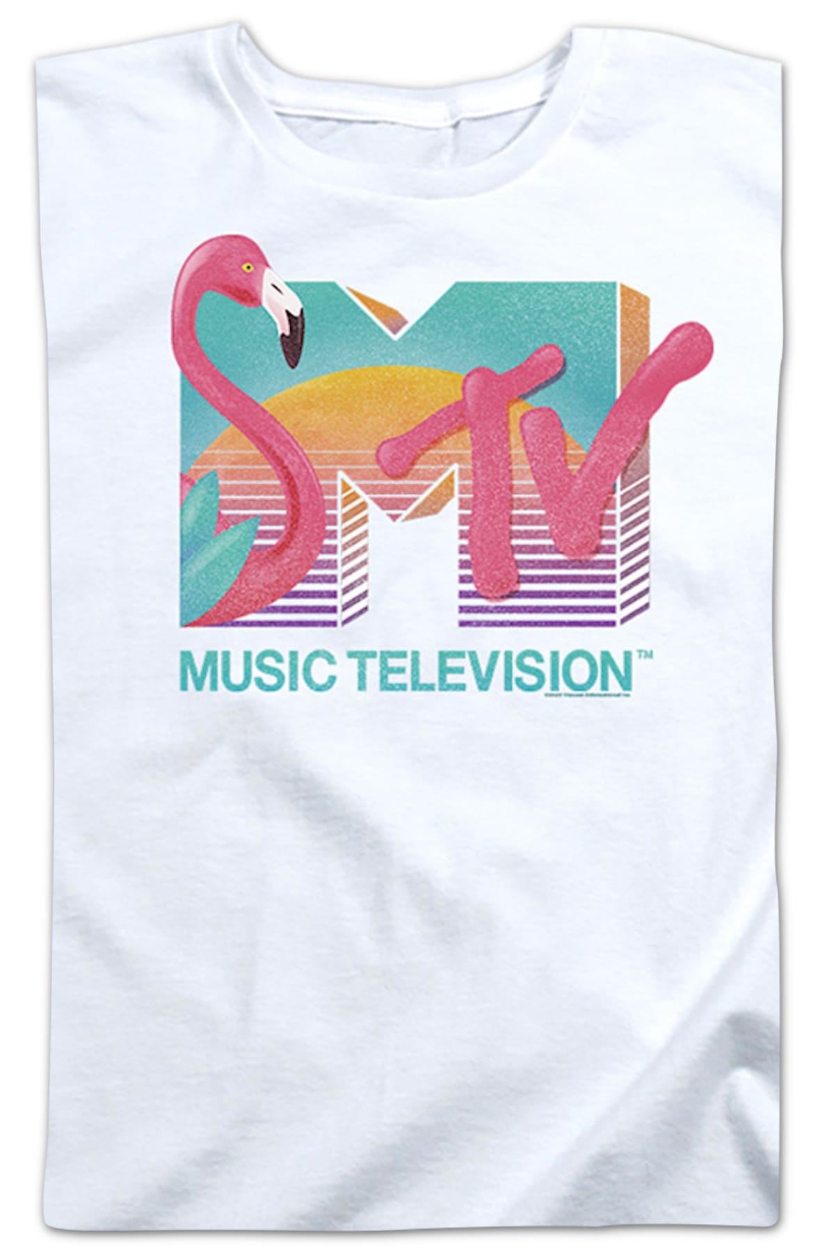 Womens Flamingo Sunset Logo MTV Shirt