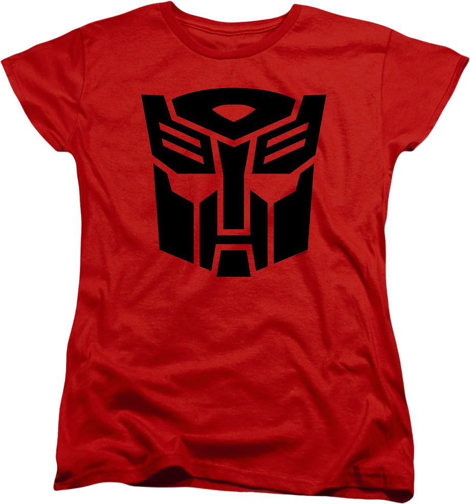 Womens Red Autobot Logo Transformers Shirt