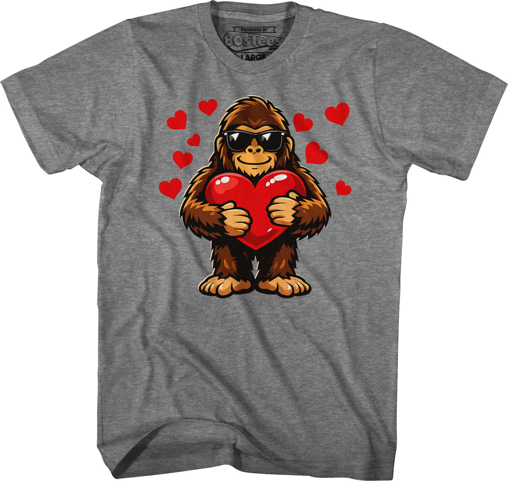 Bigfoot Valentine's Day Heart T-Shirt Bigfoot Valentine's Day Heart T-Shirt