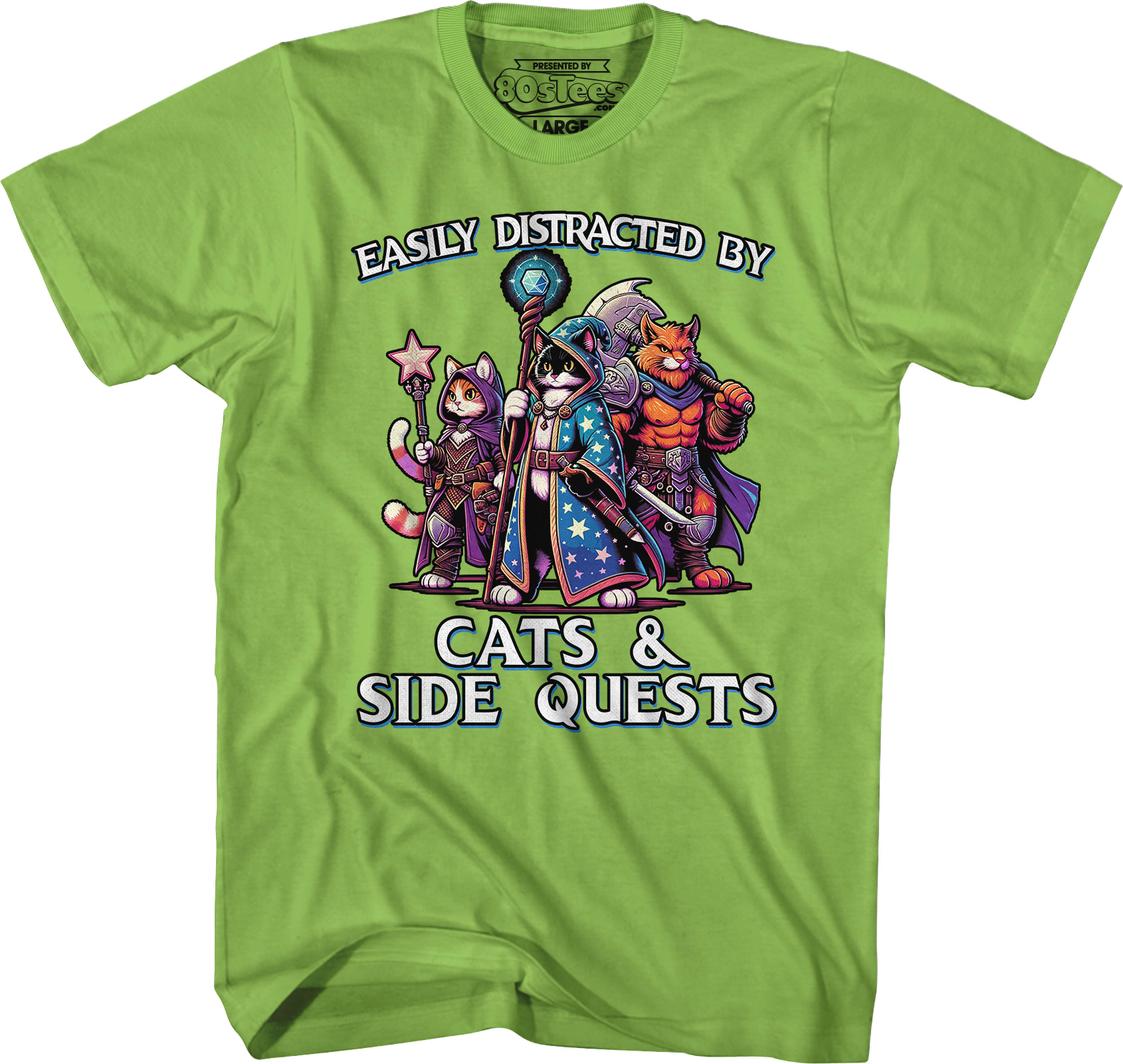 Easily Distracted By Cats & Side Quests T-Shirt Easily Distracted By Cats & Side Quests T-Shirt