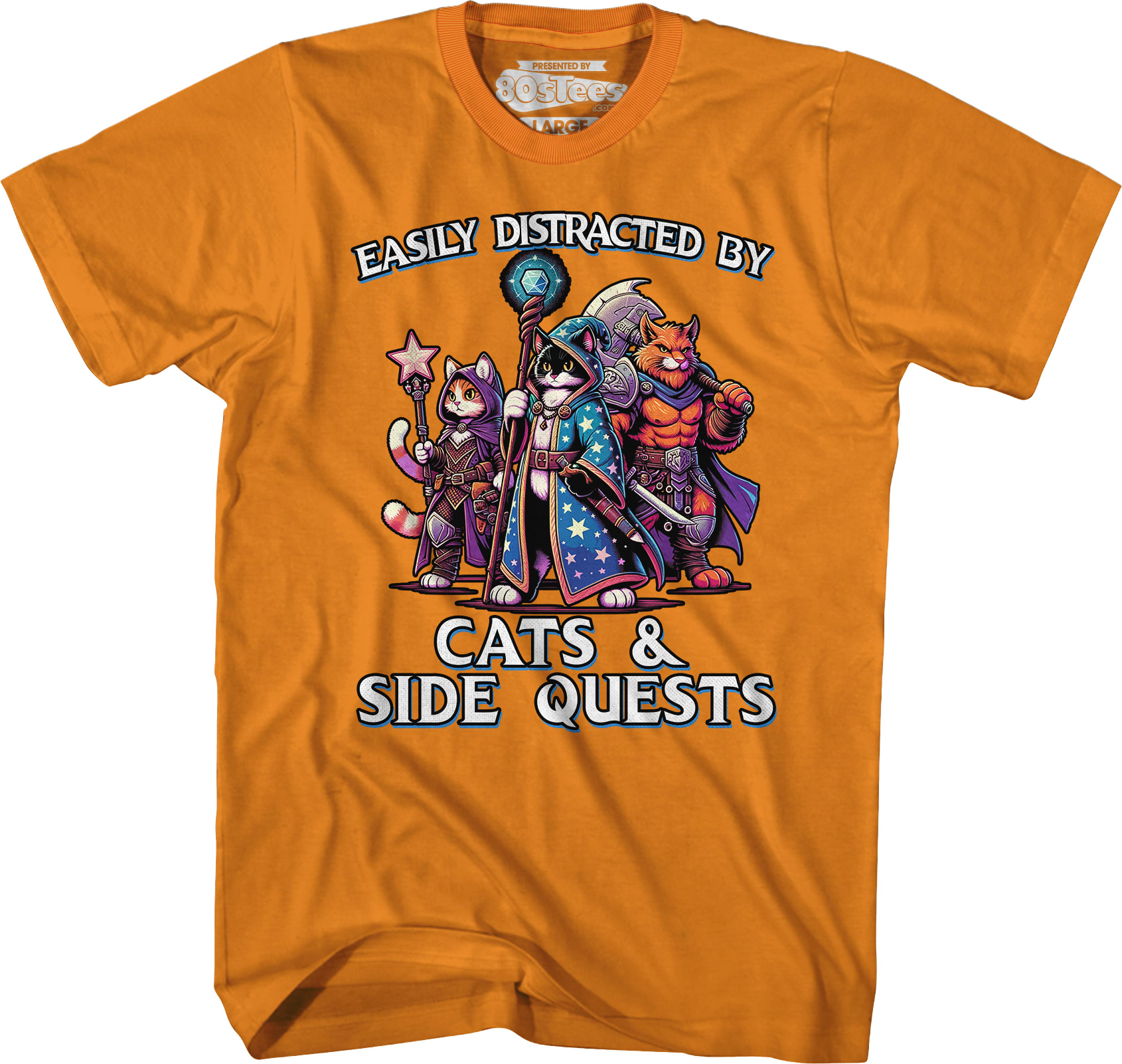 Easily Distracted By Cats & Side Quests T-Shirt Easily Distracted By Cats & Side Quests T-Shirt
