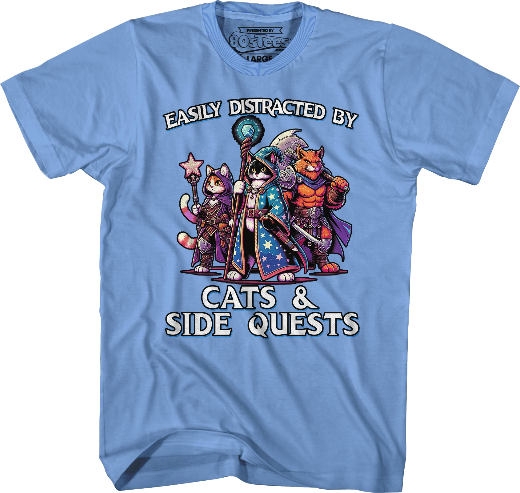 Easily Distracted By Cats & Side Quests T-Shirt Easily Distracted By Cats & Side Quests T-Shirt
