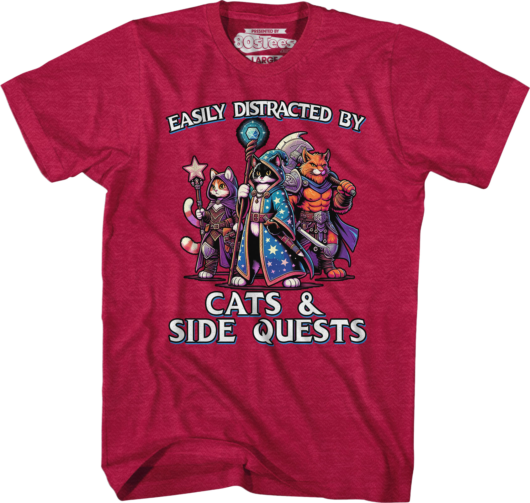 Easily Distracted By Cats & Side Quests T-Shirt Easily Distracted By Cats & Side Quests T-Shirt
