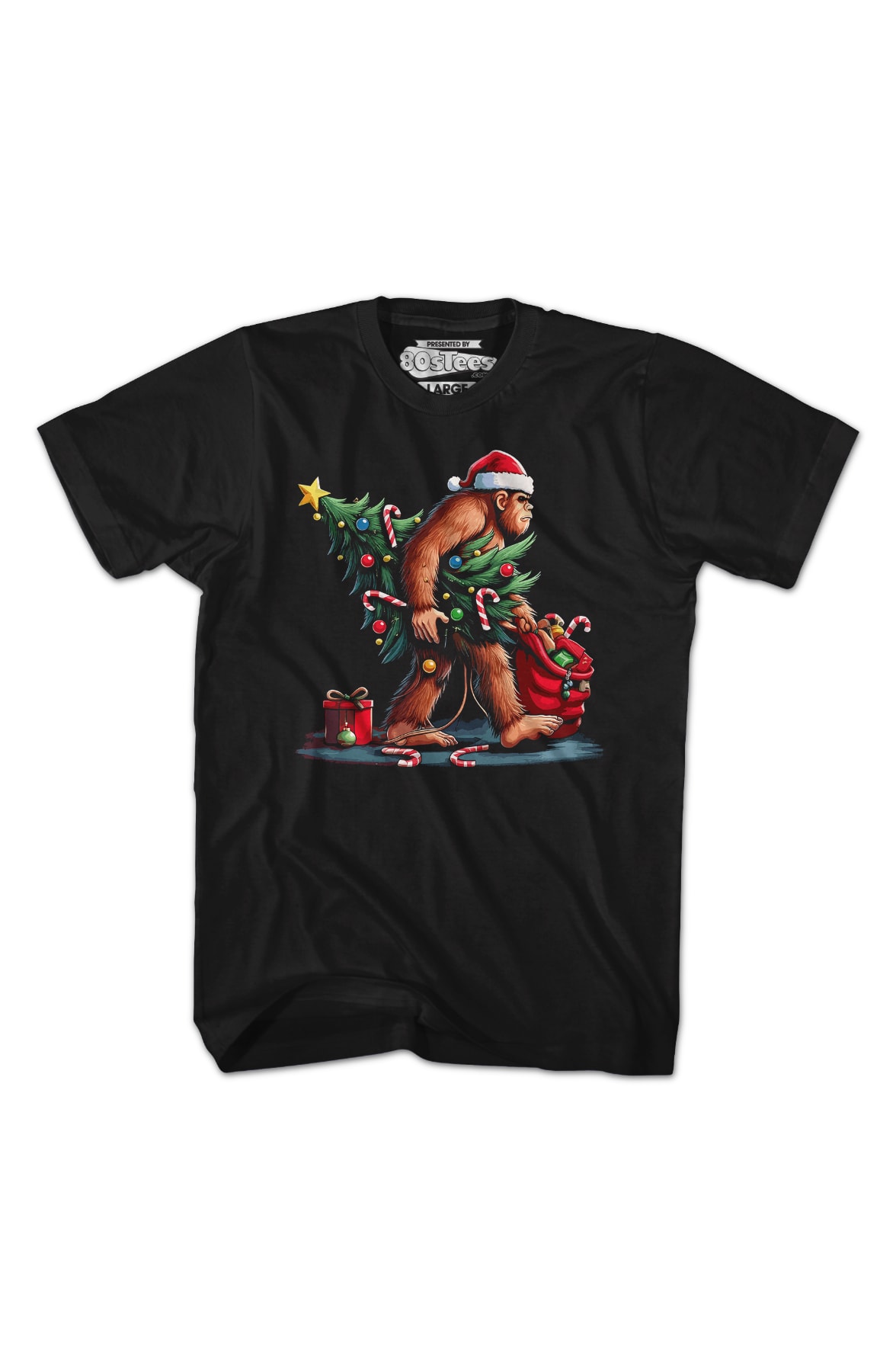 Festive Bigfoot Christmas T-Shirt