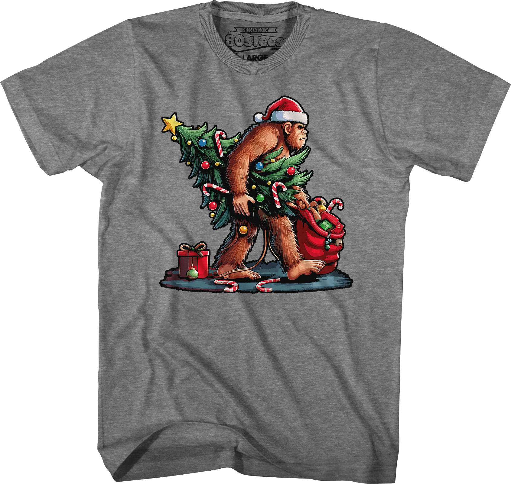 Festive Bigfoot Christmas T-Shirt