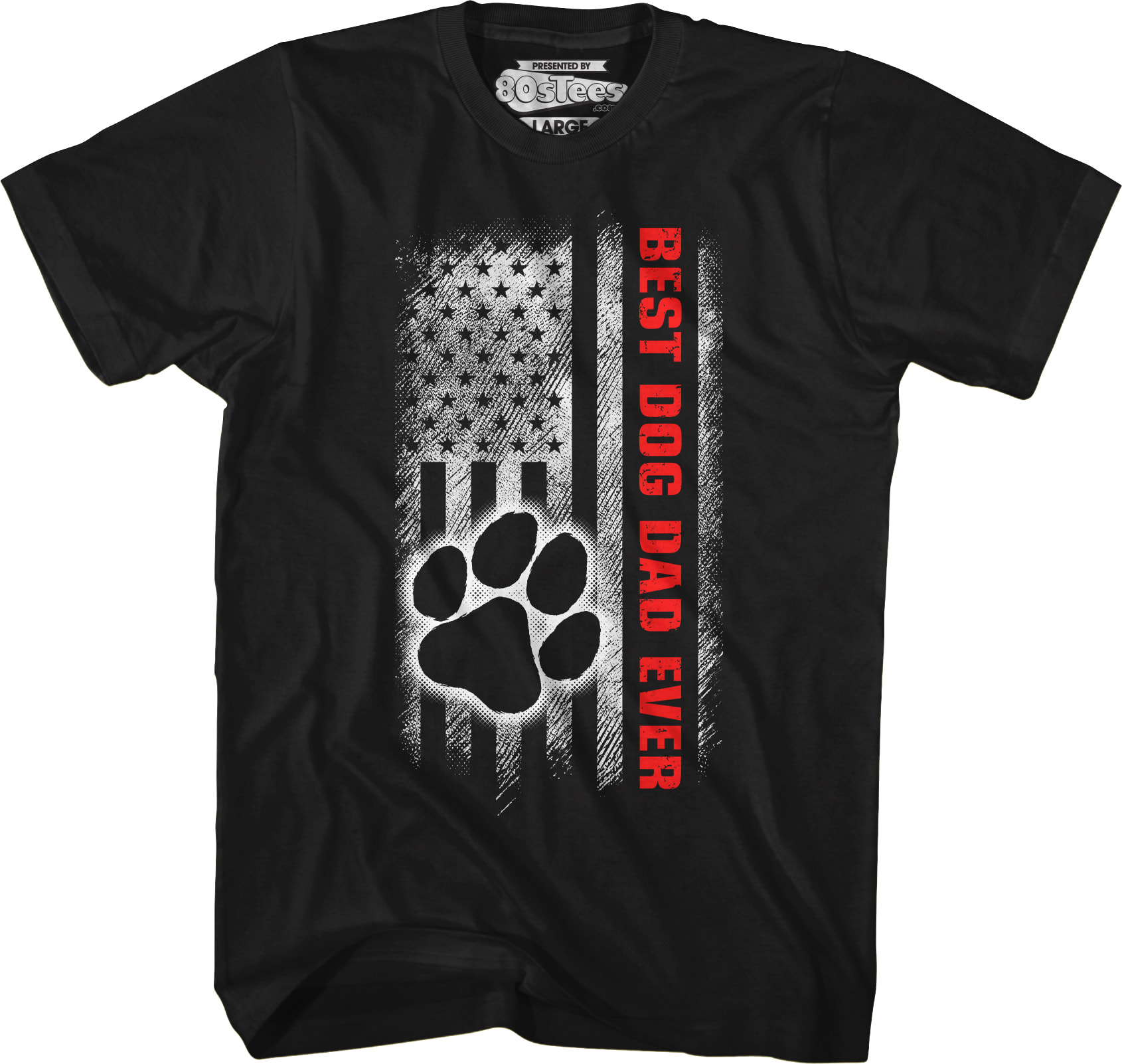 Paw & Flag Best Dog Dad Ever T-Shirt