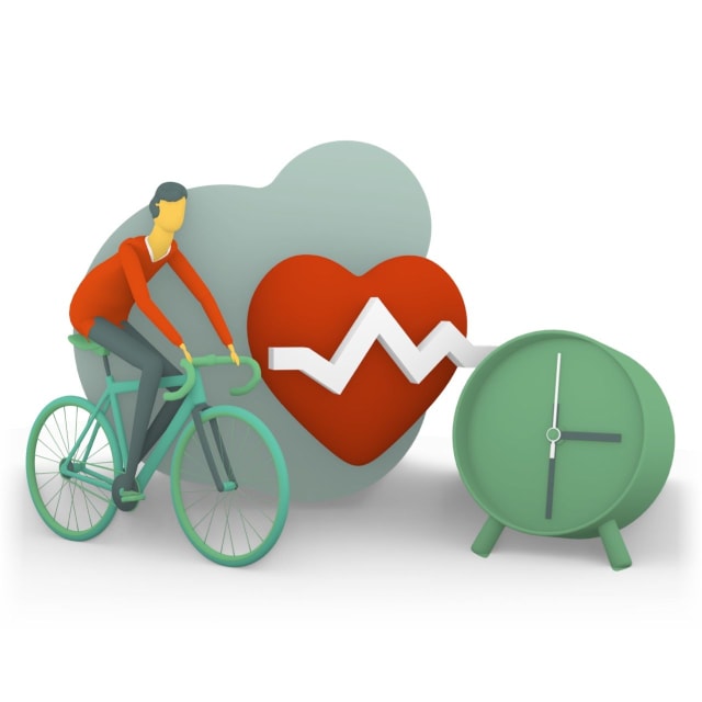 Illustration of a man on a bike in front of a heart - FDTech.de