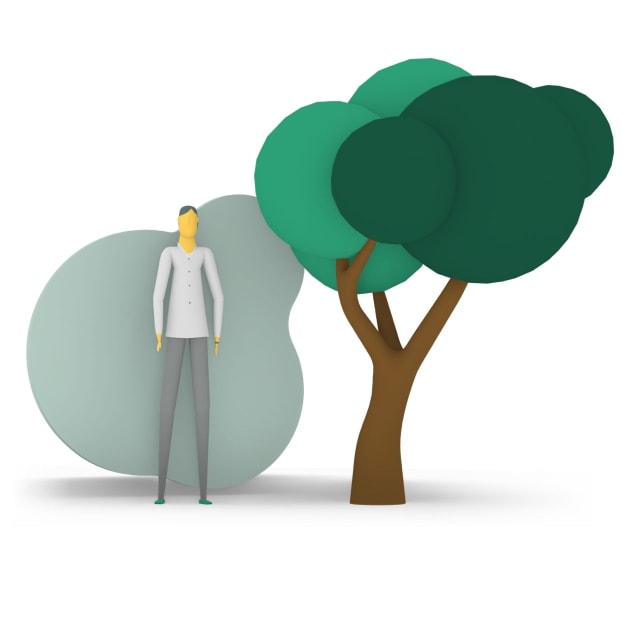 Illustration of a man standing next to a tree - FDTech.de