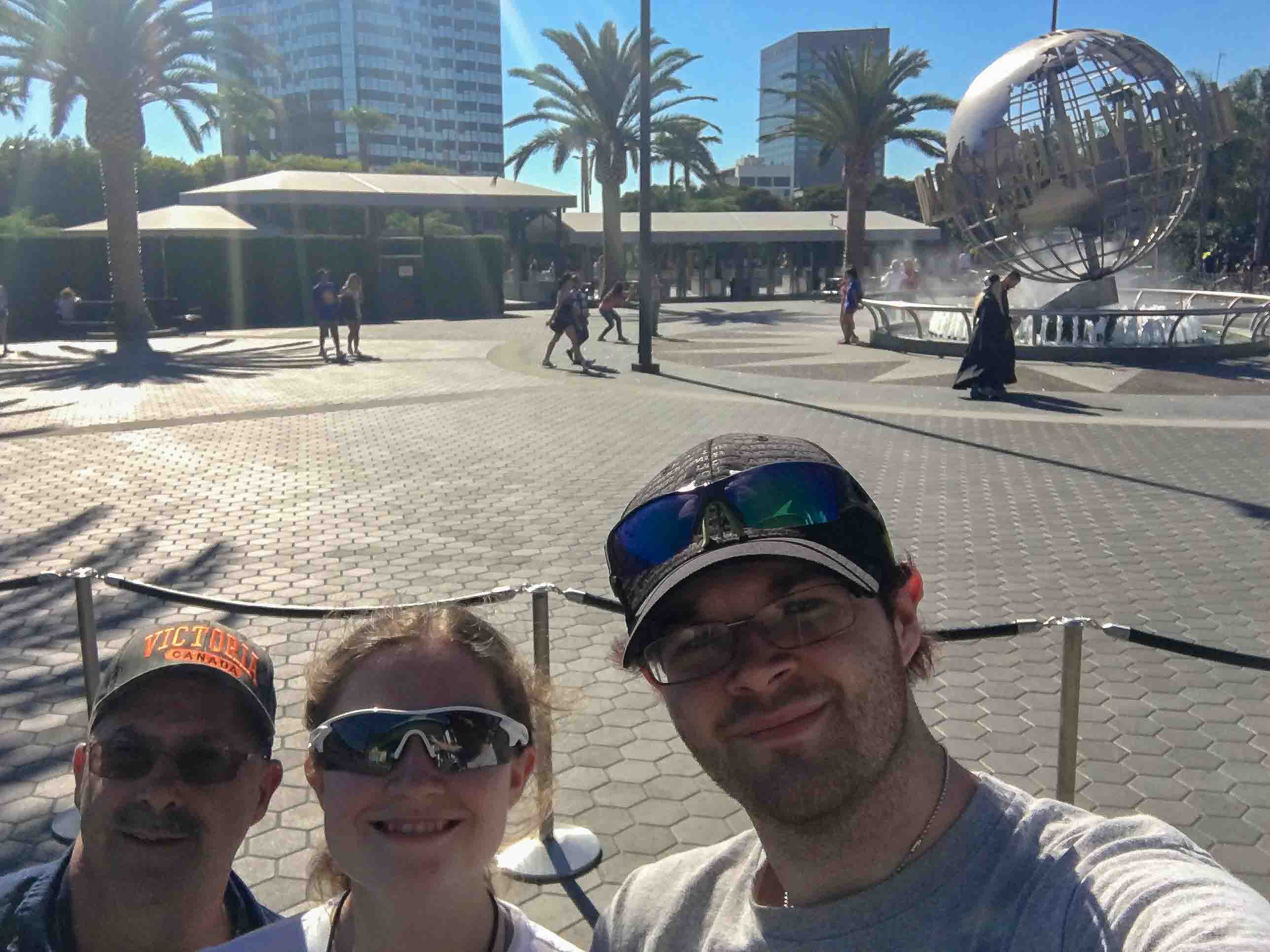 Greg, Brittany, and Doanld at Universal Studios Hollywood
