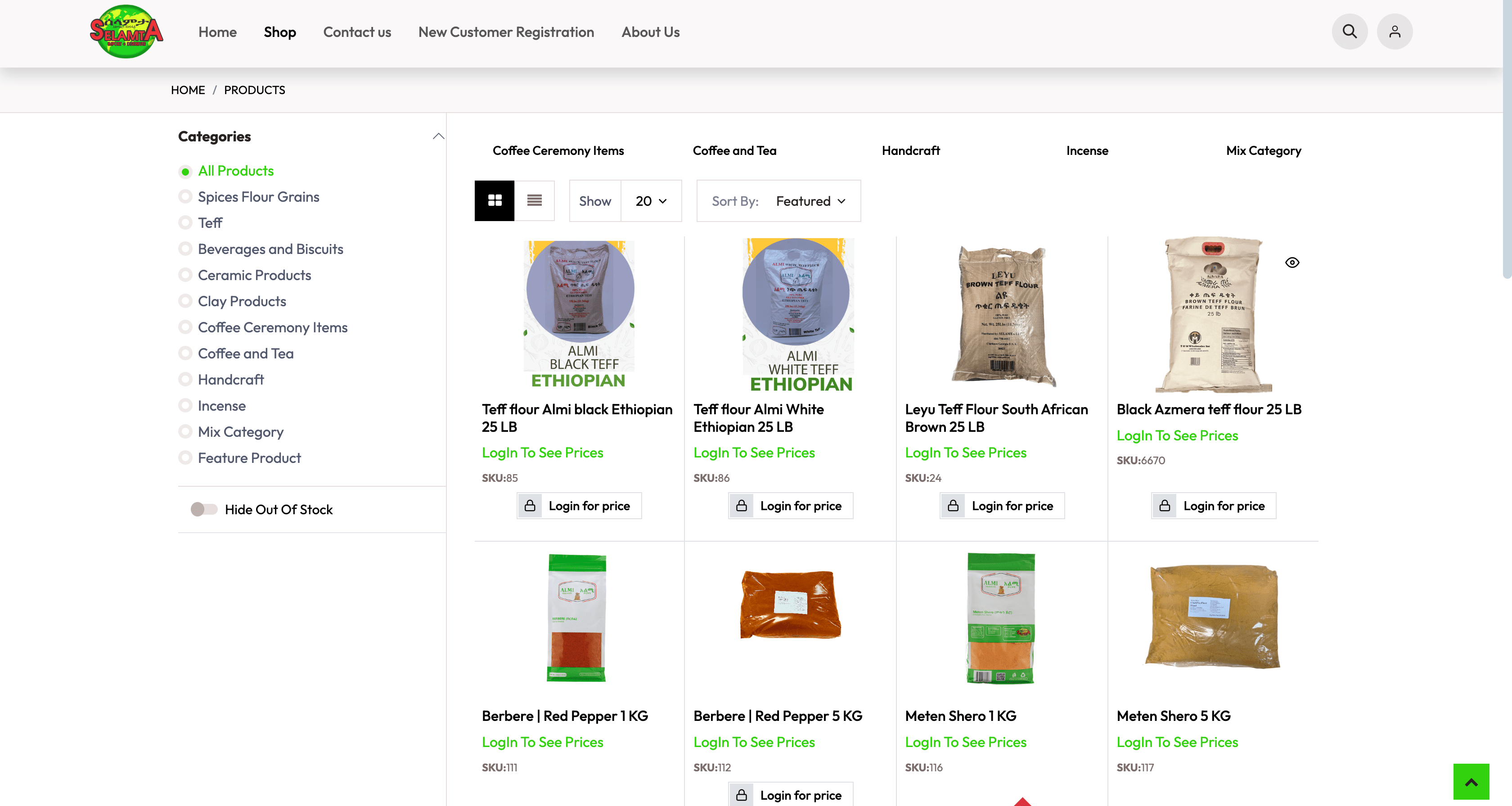 Selamta USA products screenshot