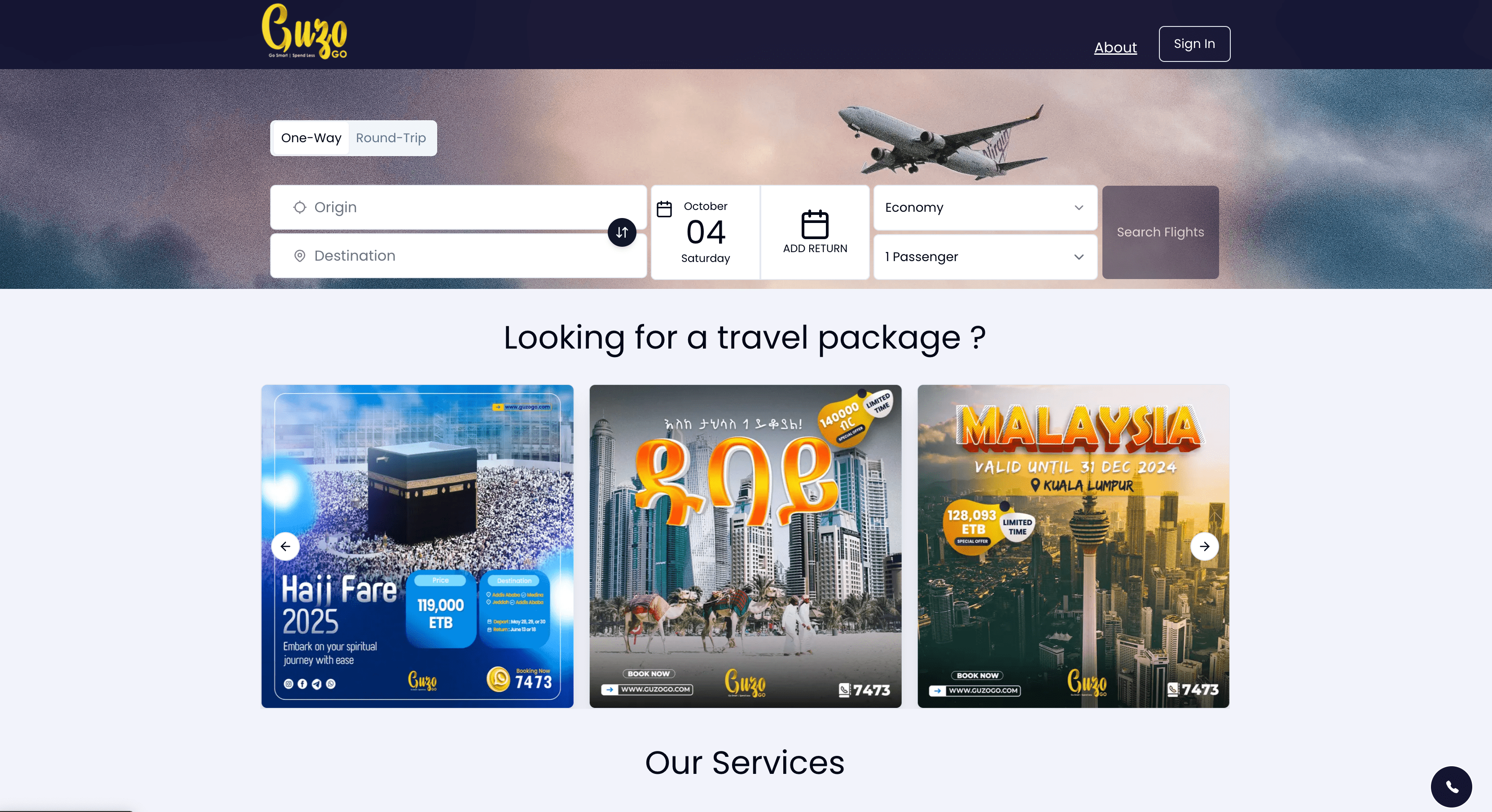 GuzoGo website screenshot
