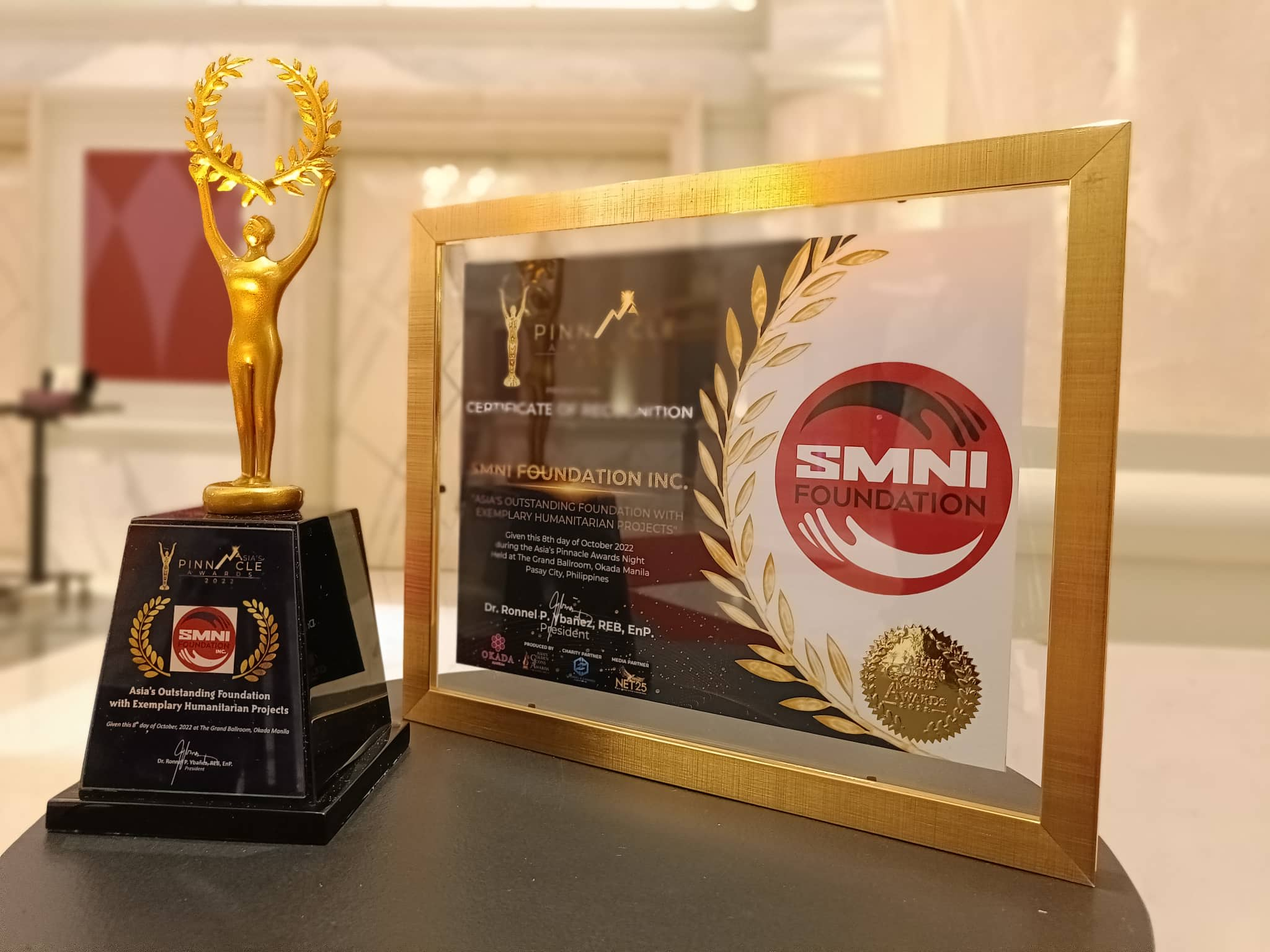 SMNI FOUNDATION INC. Award