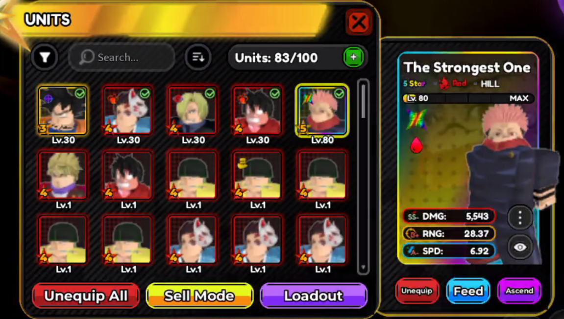 All Star Tower Defense X Account – Level 30 – Max Custom 5* Unit All Star – Check Description