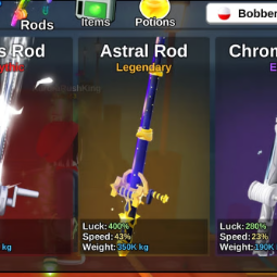 Ares Rod + 3 - 10M Coins  +  10 - 25 Rods  +  300 - 1000 Levels  +  15 - 40 Mythic Fish  [Fish It]   [Instant]