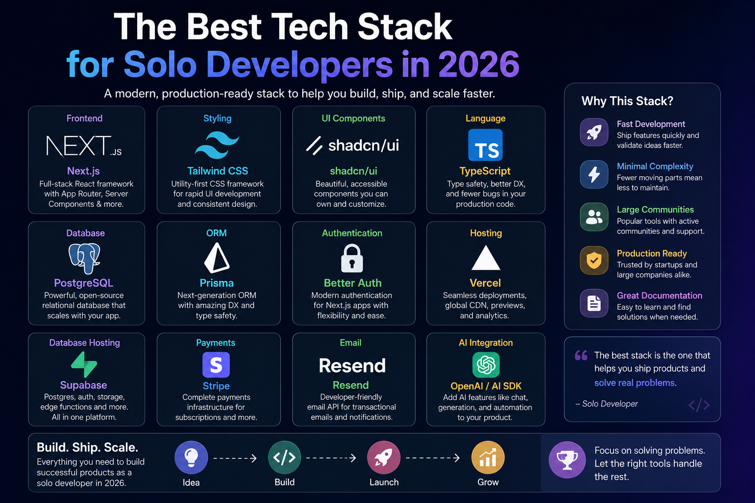 The Best Tech Stack for Solo Developers in 2026