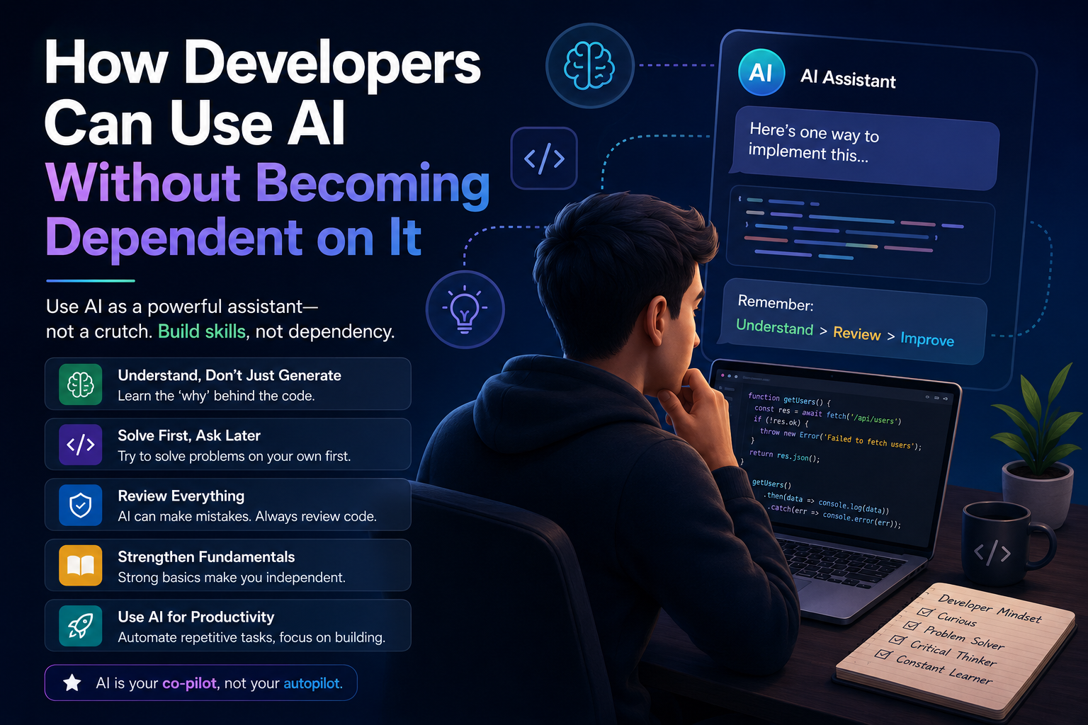 How Developers Can Use AI Without Becoming Dependent on It