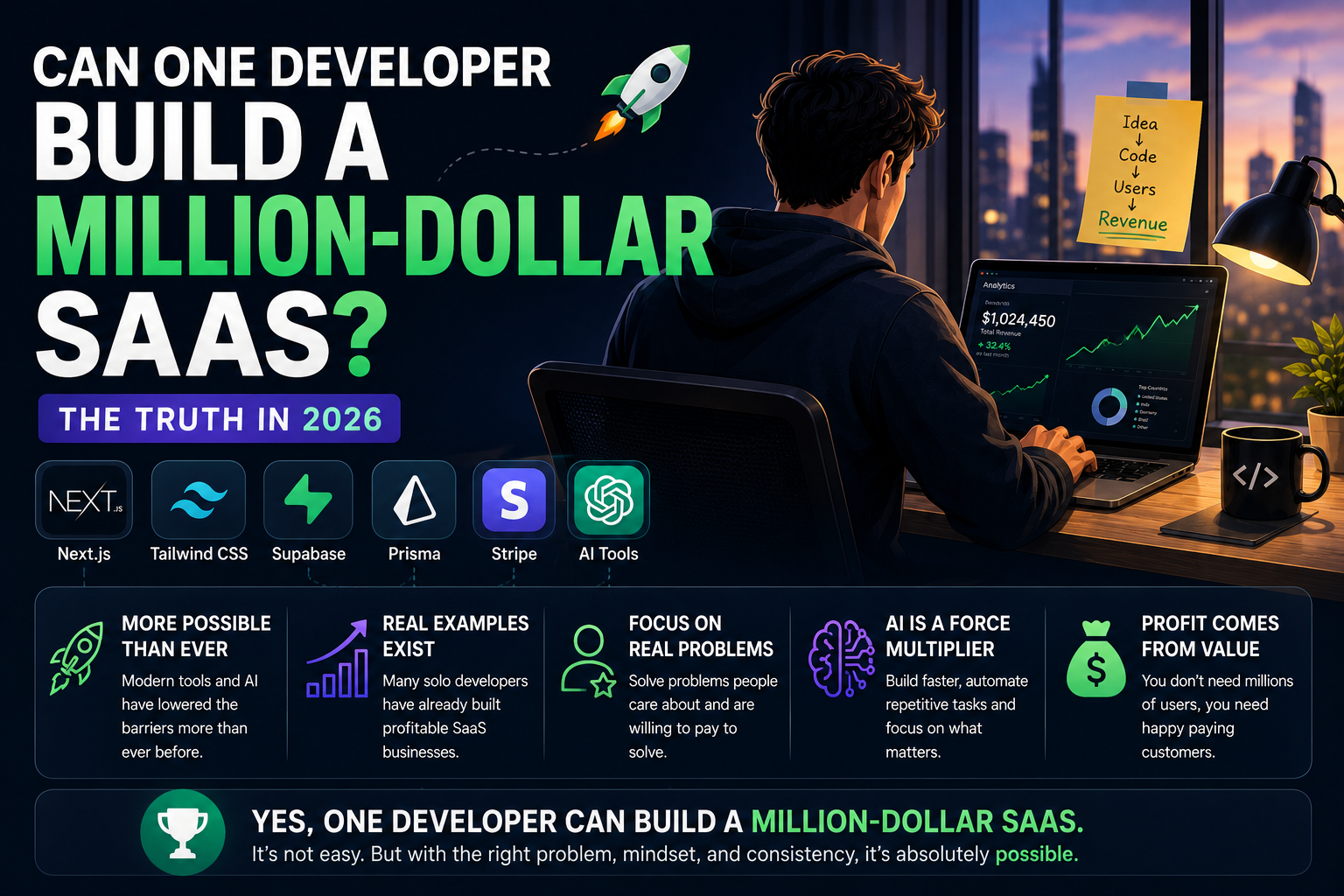 Can One Developer Build a Million-Dollar SaaS? The Truth in 2026