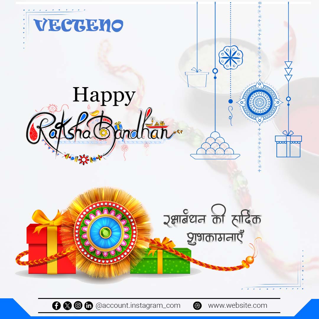 Raksha Bandhan Greeting Card – Colorful Digital Rakhi Design