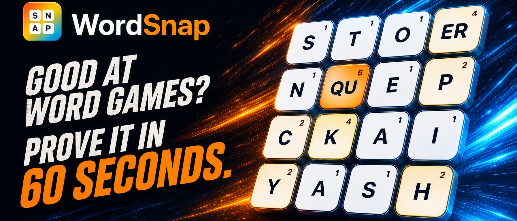 Wordsnap: 60-Second word Game gameplay artwork