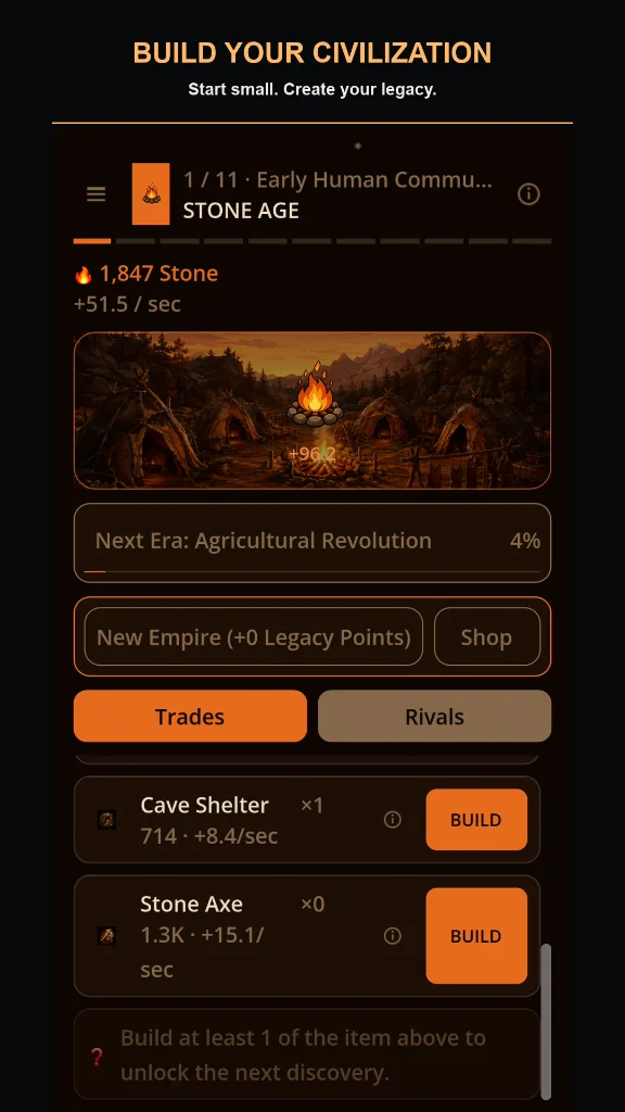 Screenshot 1 for Rise of Civilizations: Idle