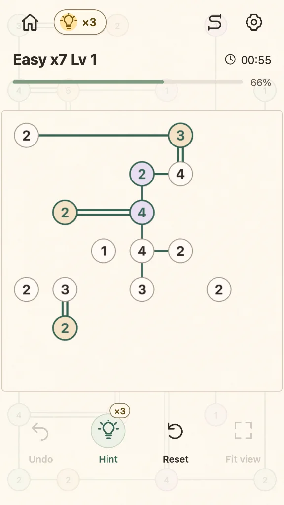 Screenshot 1 for Pastel Bridge - Hashi Puzzle
