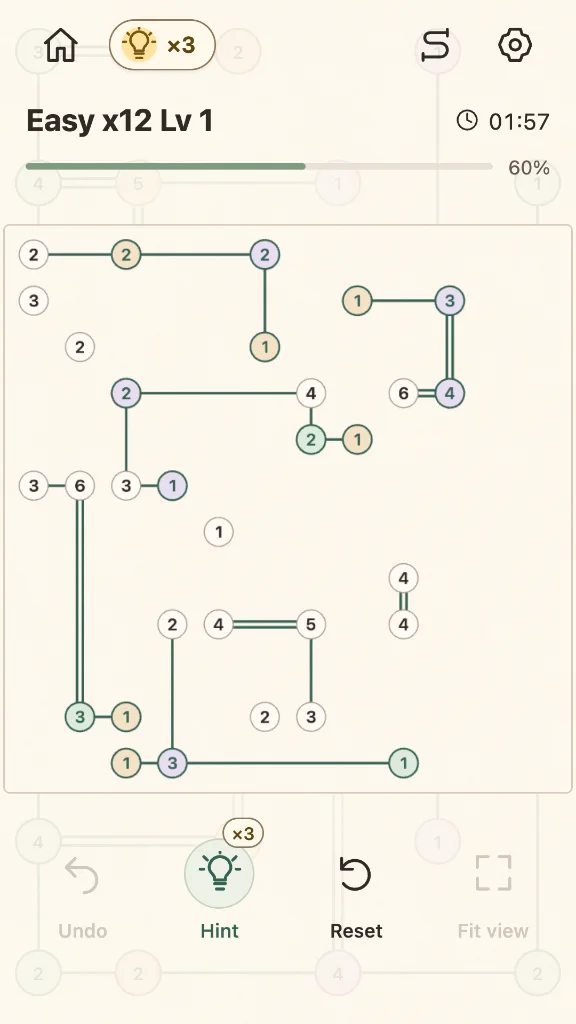Screenshot 2 for Pastel Bridge - Hashi Puzzle