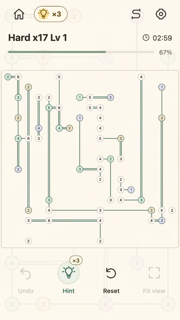 Screenshot 3 for Pastel Bridge - Hashi Puzzle