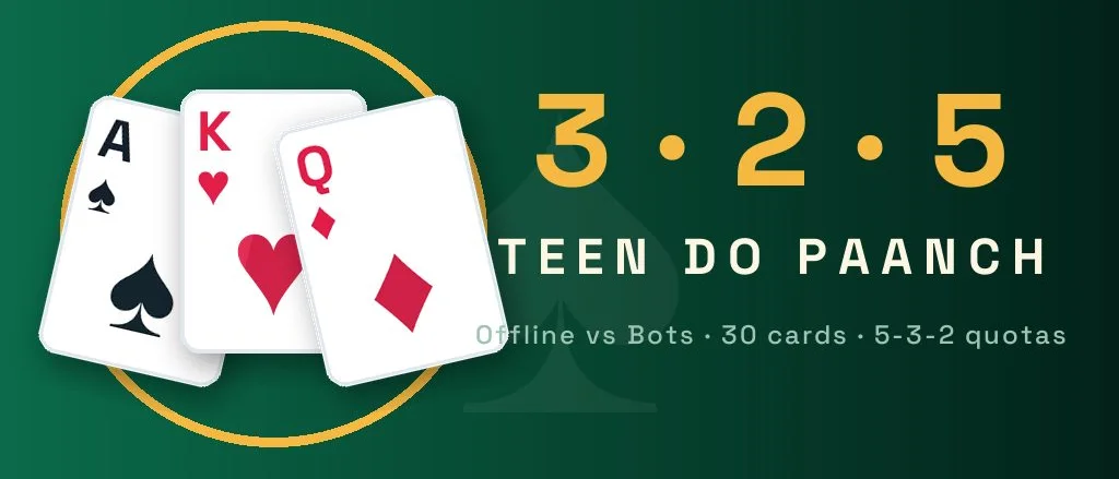 Banner for 3-2-5 Card Game (Teen Do Paanch)