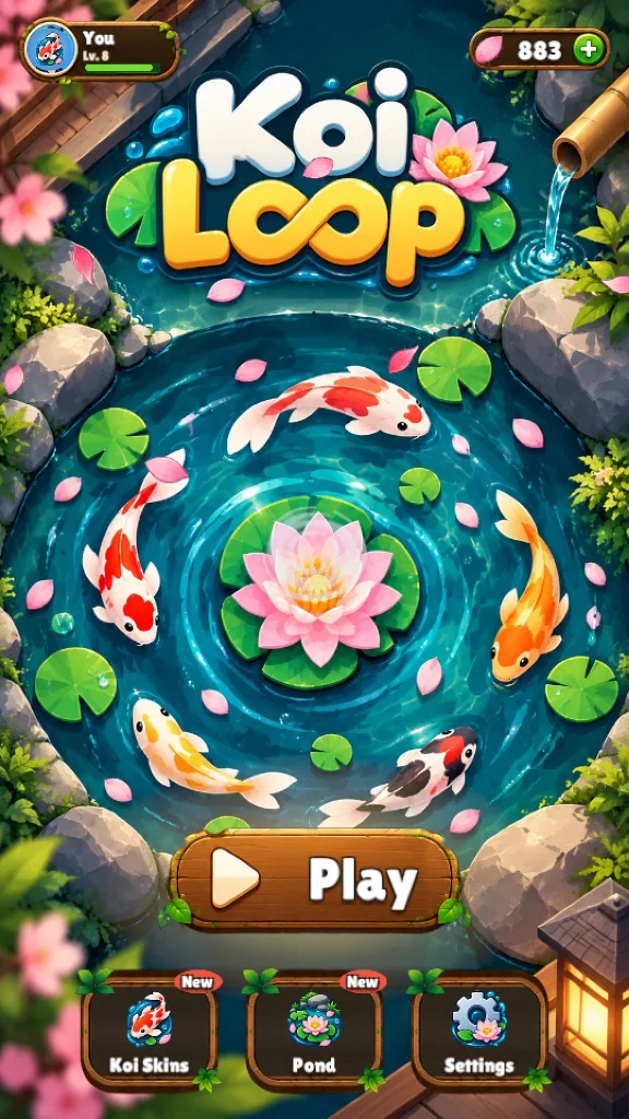 Screenshot 1 for Koi Loop: Relaxing Pond Game