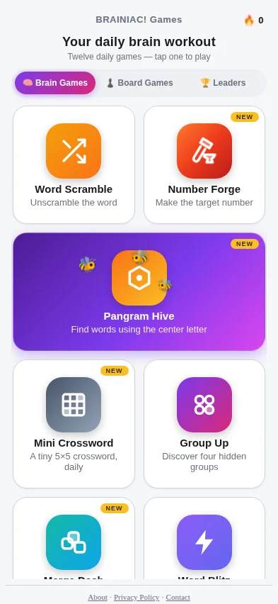 Screenshot 1 for Brainiac! Games