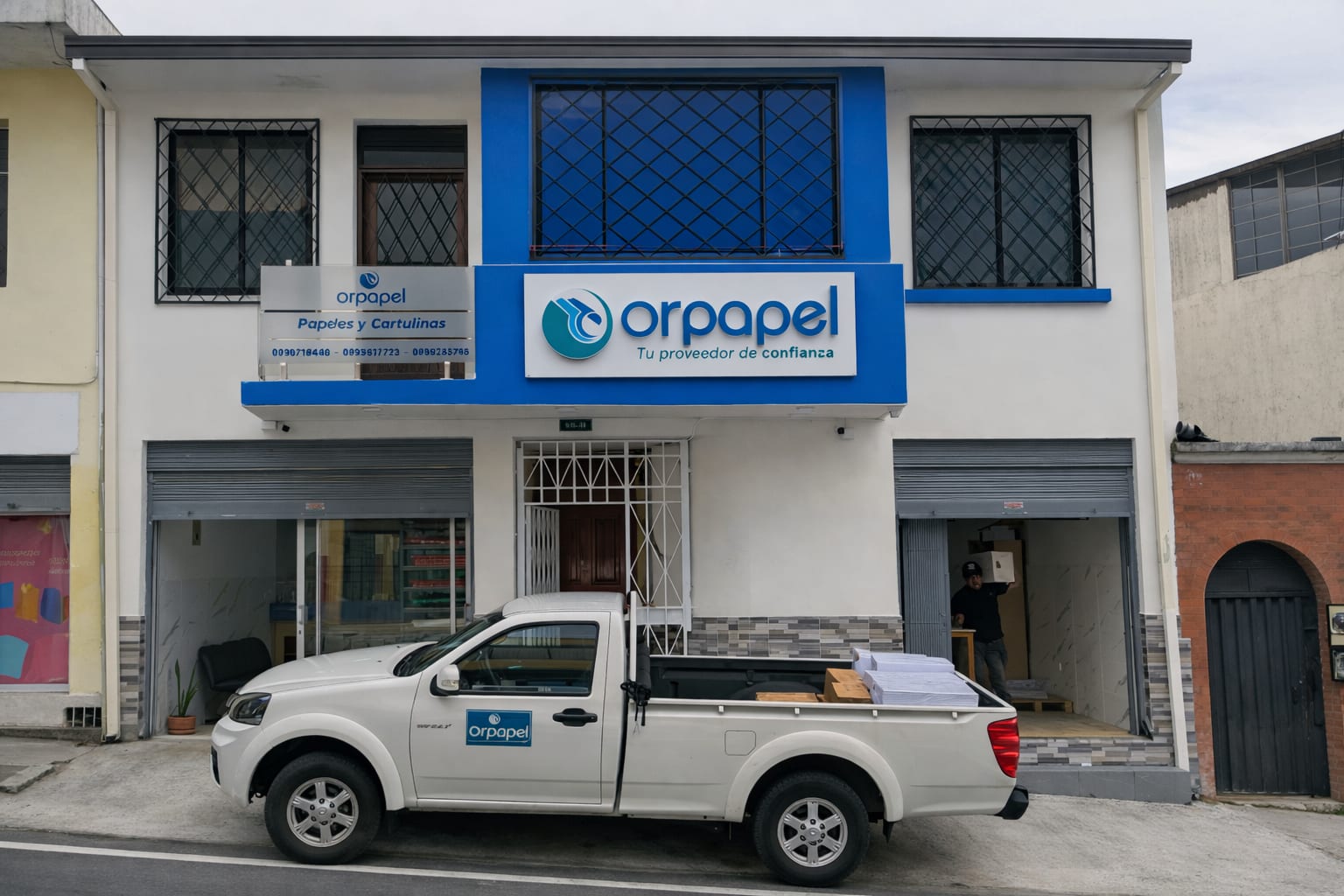 Fachada Orpapel — Estados Unidos N16-56 y Río de Janeiro, Quito