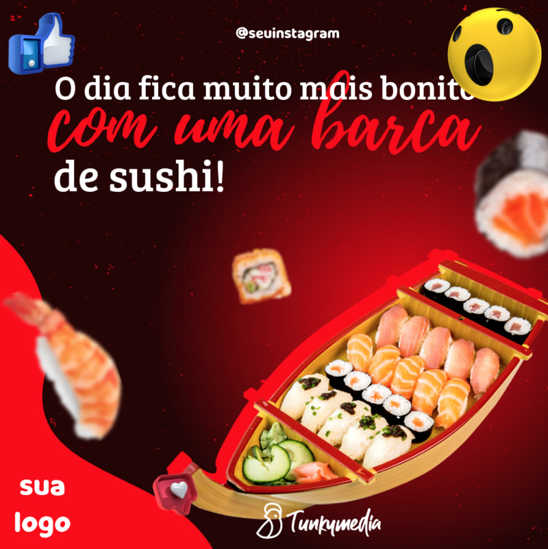 Canva Sushi Bar Social Media Templates – Instagram, Facebook & LinkedIn (200 Designs)