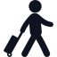 Icon of traveller with a suitcase signifying All-inclusive holidays