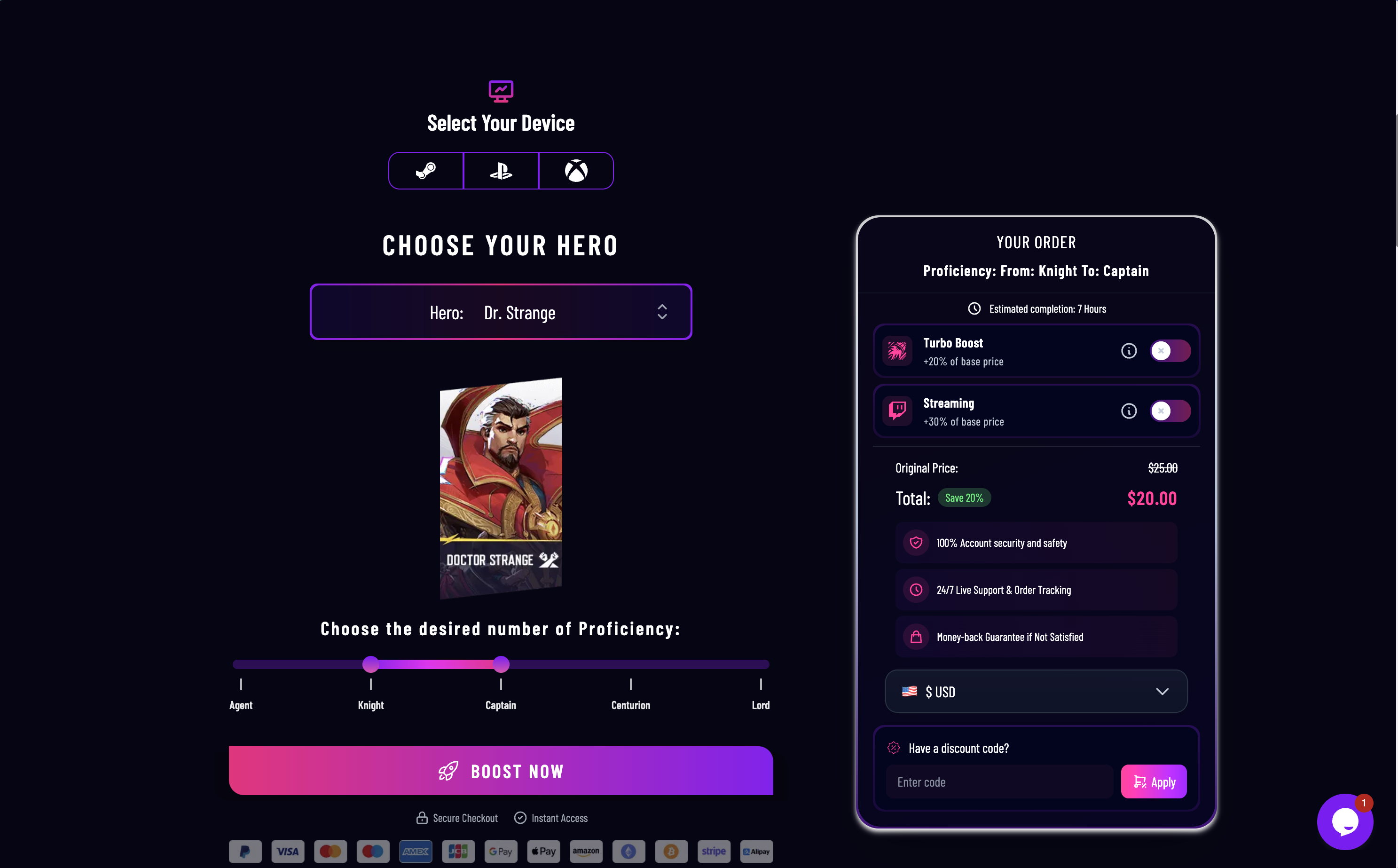 Hero Proficiency Boosting