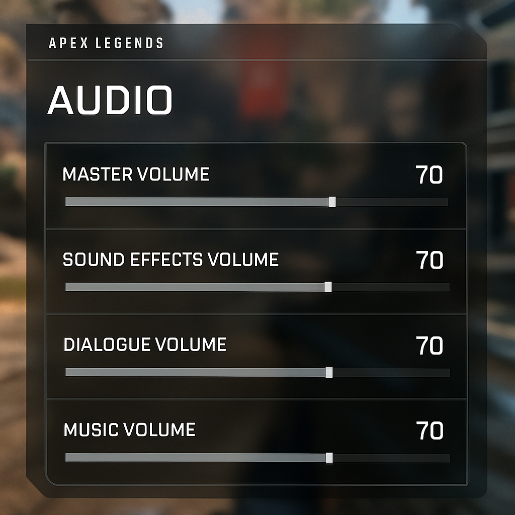 Apex Legends audio settings menu interface