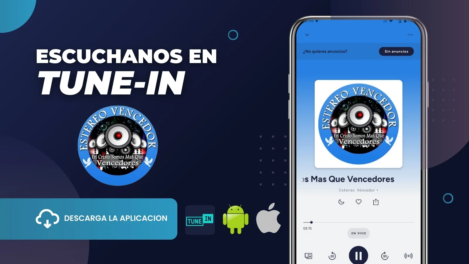 Estéreo Vencedor disponible en TuneIn Radio