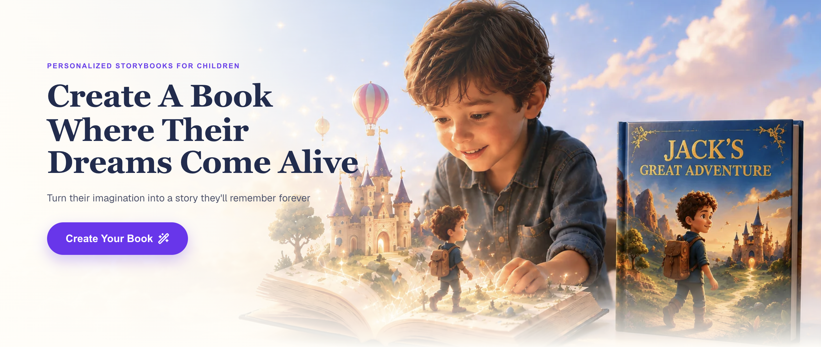 Child reading a personalized storybook