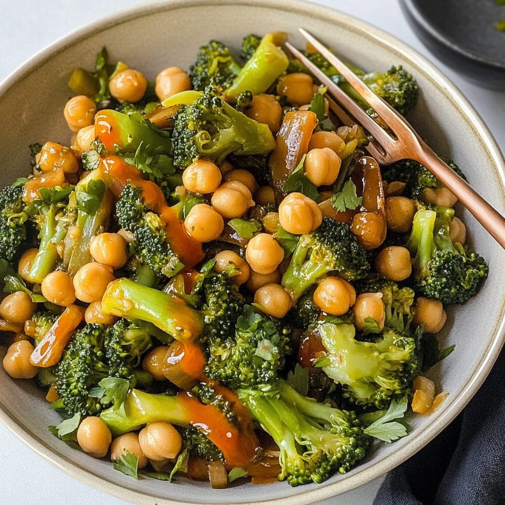 Garlic Broccoli Stir Fry with Chickpeas: Flavorful Delight