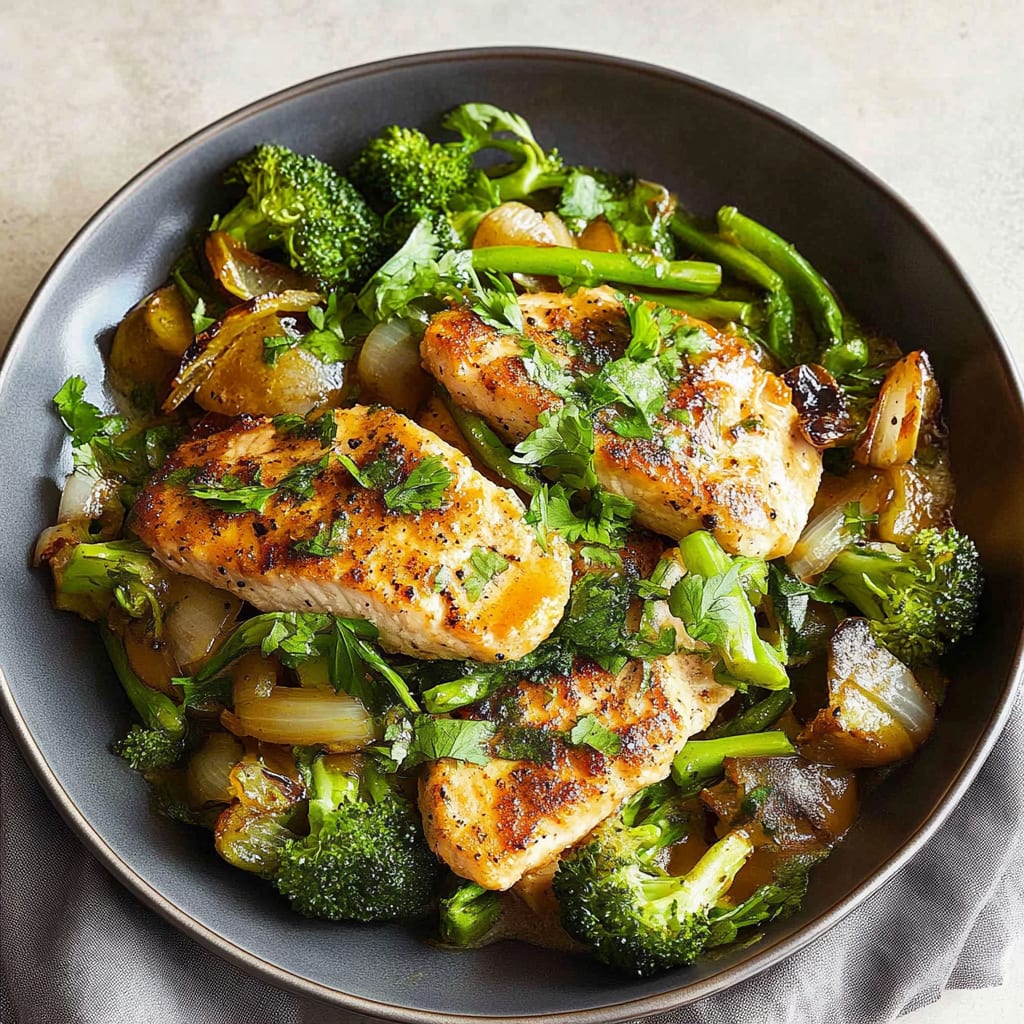 high protein low carb meals: Juicy Chicken & Veggies