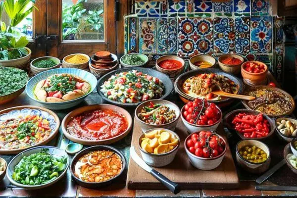 Plats gastronomiques tunisiens.