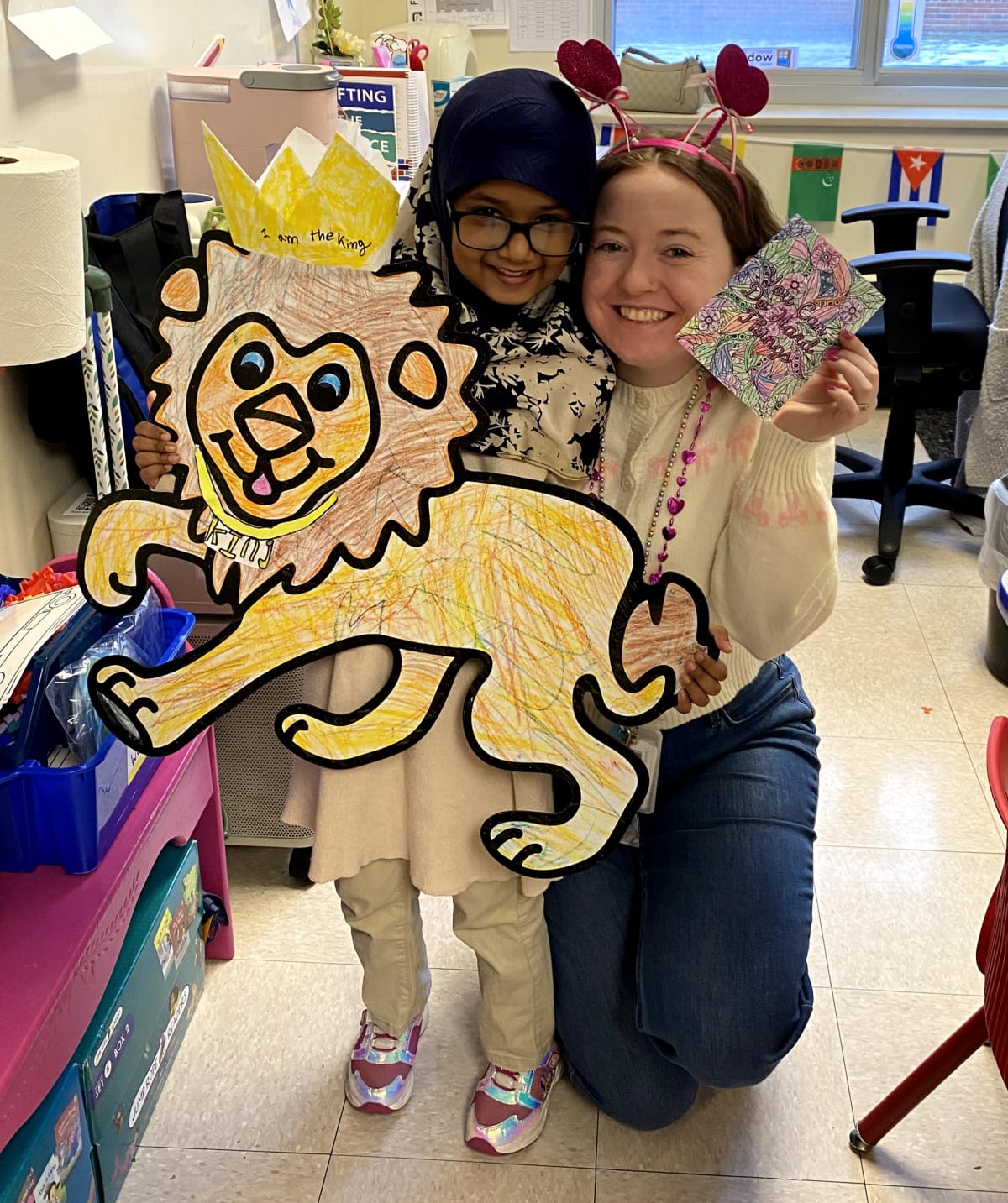 Parade photo of kids with a giant Doodle character