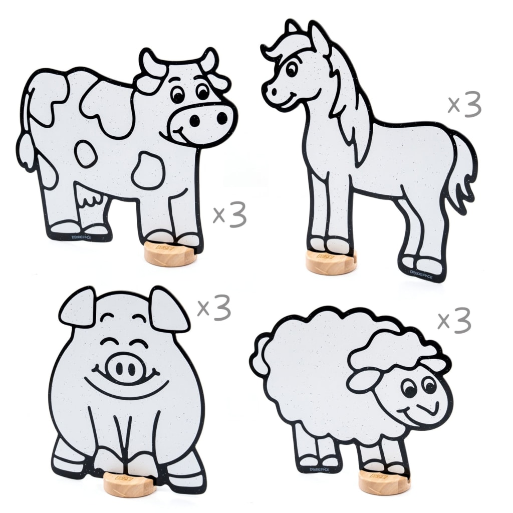Color both Doodles with happiness — step 1